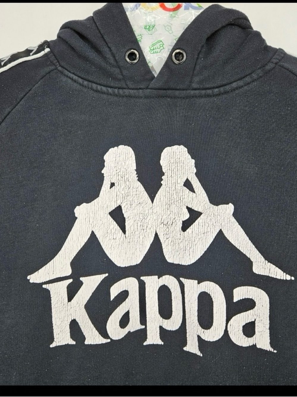 Kappa Men’s Black Hoodie with White Logo